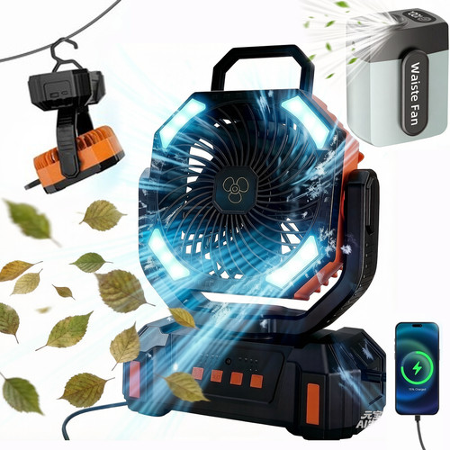 Portable camping waist fan led - portable, fan-led