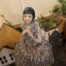 Antique Porcelain Flapper Pin