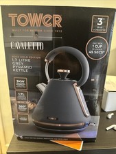 Cordless Pyramid Kettle Tower Cavaletto 3KW 1.7L Grey & Rose Gold