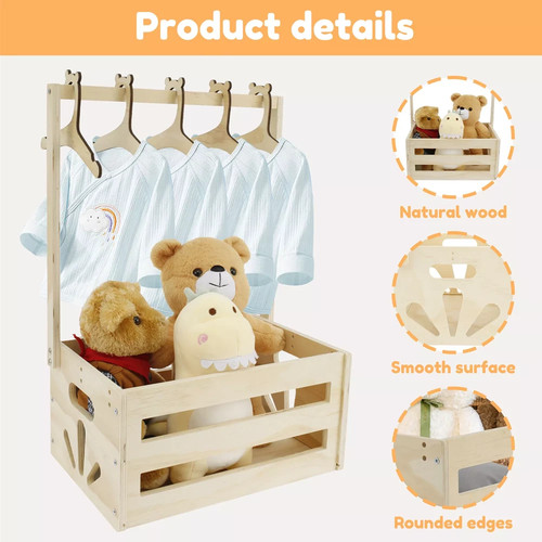 Wooden baby storage crate - wooden,