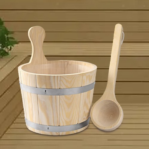 Sauna bucket and - and, ladle