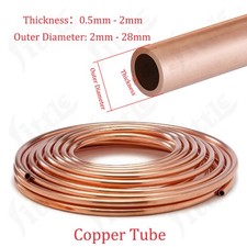 Copper Tube Coil Copper Pipe Refrigeration Pipe Plumbing/Water/Gas/DIY OD 2-28mm