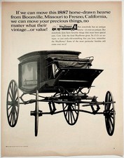 Mayflower 1971 Vintage Print Ad 1887 Horse-Drawn Hearse Moving