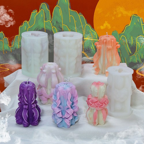 Candle molds flower column - candle, 3d