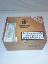 Empty Wooden Cigar Box Decorative - Trinidad 24 Coloniales - Habana
