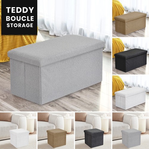 Folding ottoman boucle - boucle, teddy