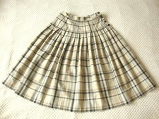JAEGER True Vintage British Designer High Waist Plaid Pleat Midi Skirt XS 6 28"