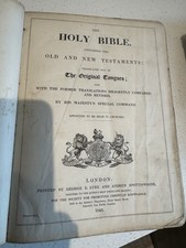 Holy Bible Family Edition Old And New Testament 1800s