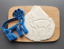 Muntjac cookie cutter, deer biscuit nature, woodland animal baking