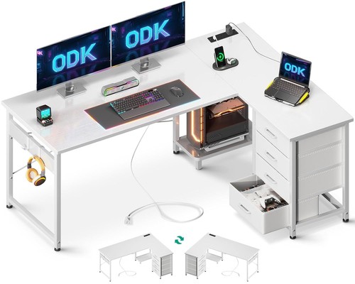 Odk corner desk with - odk, drawers