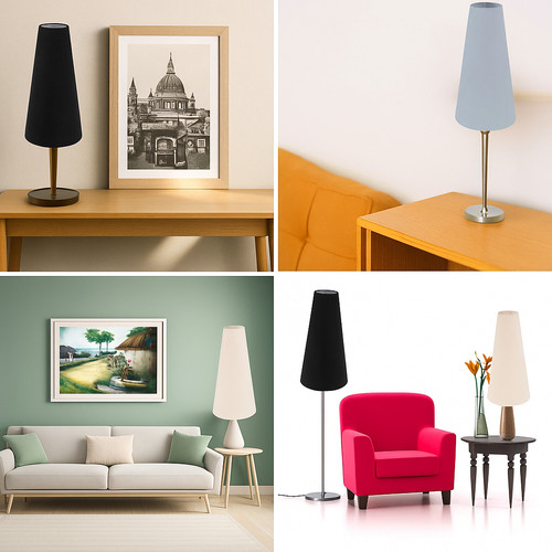 Tall cone empire silk lamp - cone,
