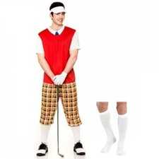 Adult Funny Pub Golfer + White Knee Socks Stag Party Sport Pub Golf Fancy Dress