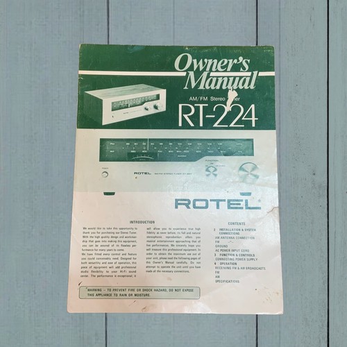 Rotel 224 operating - rotel,
