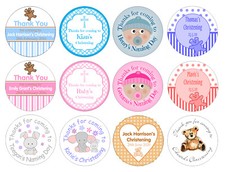 48 personalised stickers for Christening / Naming Day