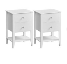 Set of 2 Vasagle Bamboo Bedside Tables with 2 Storage Drawer