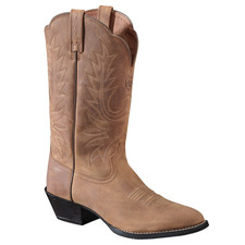 Ariat Heritage Western R-Toe Western Boots for Ladies - Distressed Brown - 7.5 M