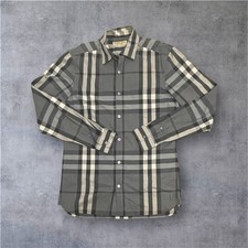 BurberryPlaid Long Sleeve Shirt 'Grey' for men Size: small