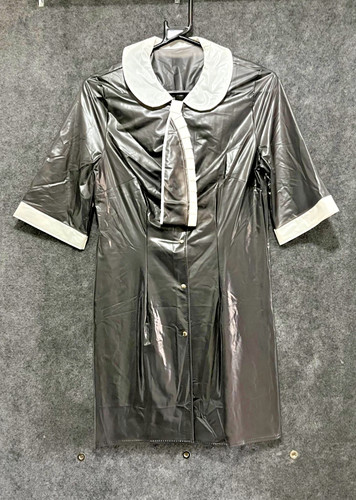 Semi trans black pvc maids - pvc,