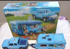 Playmobil Fun Park Pick Up Truck And Caravan Set 9502 Near Complete 