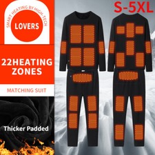 Electric USB Battery Heated Jacket Vest Underwear Heating Warm Pant Winter Suit