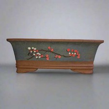 28cm Premium Unglazed Bonsai Pot | Rectangle | 28cm x 20cm x 10cm | Brown