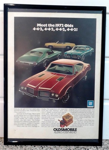 Framed original classic car - classic, ad