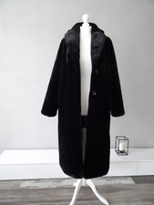ZARA BLACK LONG SOFT FAUX FUR COAT SIZE S REF:4360/242