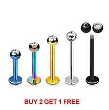Labret Monroe Bars Lip Tragus Stud Ear Helix Cartilage Titanium Plated Piercing
