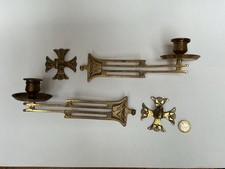 Antique Art Nouveau Pair Brass