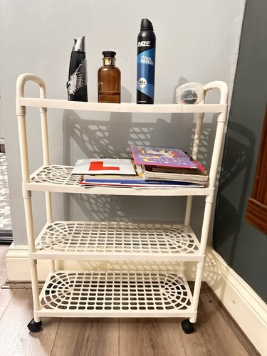 Tier white storage trolley - storage,