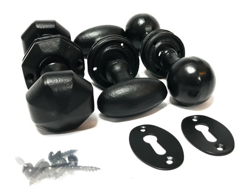 Cast iron door knobs black - iron,