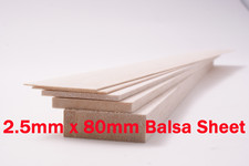 Balsa Wood Sheet 2.5mm Thick 80mm Wide - For Crafts & Modelling  Select Size/QTY