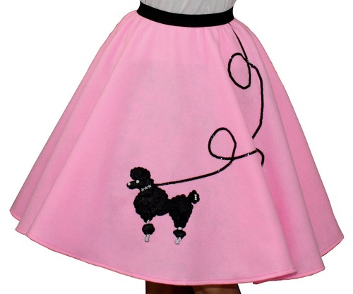Pink felt poodle - pink, skirt