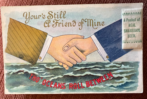 Antique postcard hands across - postcard,