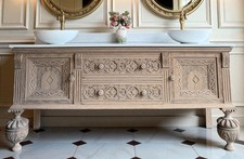 Antique Oak Double vanity sink