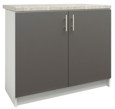 JD Greta Kitchen Base Unit Fixed Height 1000mm Cabinet  Dark Grey Matt + Worktop