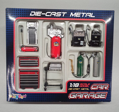 Die cast car garage - car,