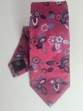 Duchamp silk tie floral pink