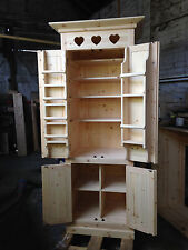 BESPOKE HANDMADE SOLID PINE TALL BOY / KITCHEN LARDER CUPBOARD - UNWAXED
