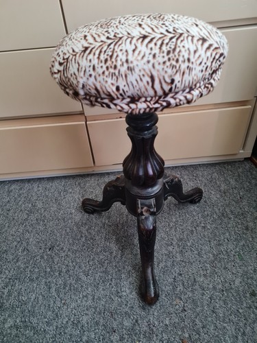 Antique walnut piano stool - antique,