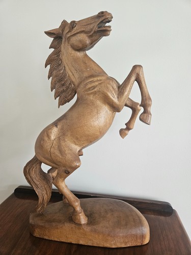 Vintage large carved wooden - large,