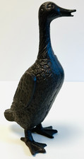 Vintage Cast Iron Duck Ornament Gift, Indoor Outdoor Garden Pond Statue 21cm