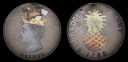 Enamelled barbados penny - enamelled,