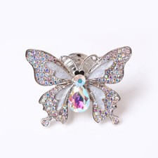Metal Crystal Butterfly Handles Cabinet Drawer Cupboard Wardrobe Door Knob Pulls