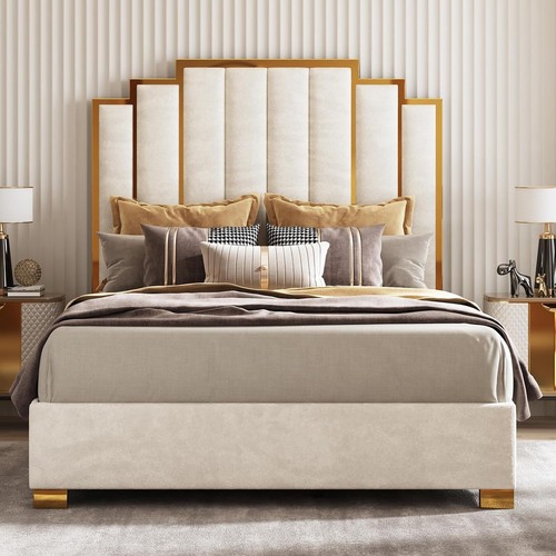Queen size upholstered bed - queen,