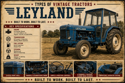 Leyland retro vintage - vintage, tractor