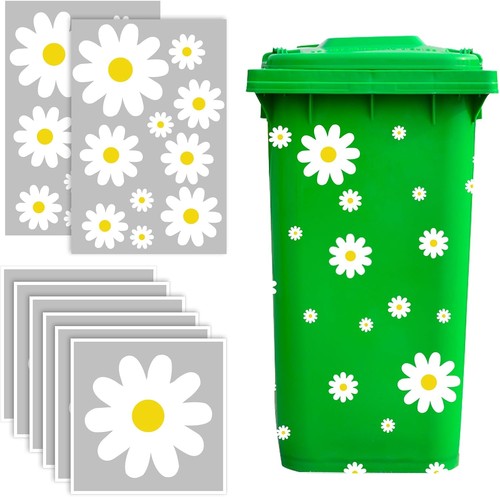 Wheelie bin stickers flowers - bin,