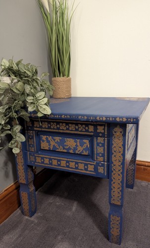 Hand painted upcycled blue - hand-painted, &