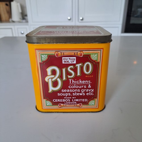 Vintage bisto storage tin - vintage,