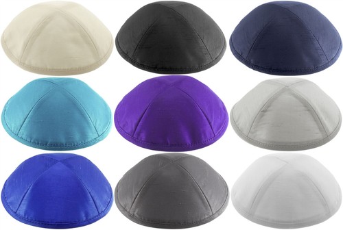 Plain raw silk - plain, kippah